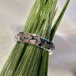 Sparkling Silver White Topaz Butterfly Ring